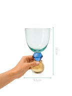 TAÇA DE VIDRO E CRISTAL GIOIA AZUL E ÂMBAR 300ML