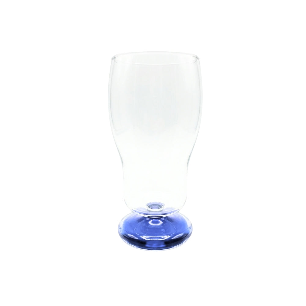 Copo de vidro com base azul 650ml para servir bebidas - Lolahome