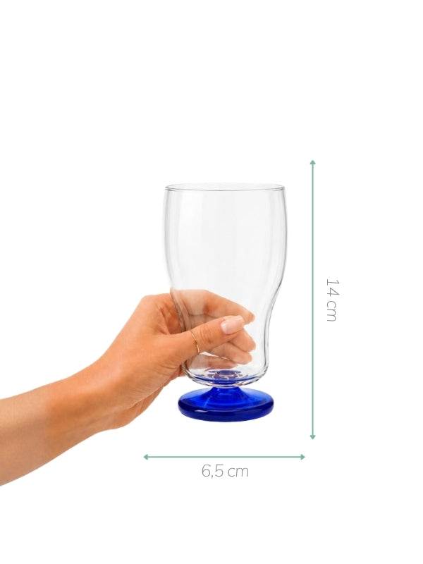 COPO DE VIDRO MARGOT AZUL 650ML