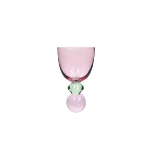 TAÇA DE VIDRO E CRISTAL GIOIA ROSA E VERDE 300ML