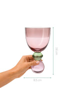 TAÇA DE VIDRO E CRISTAL GIOIA ROSA E VERDE 300ML