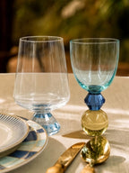 COPO EM VIDRO DIAMOND AZUL 290ML