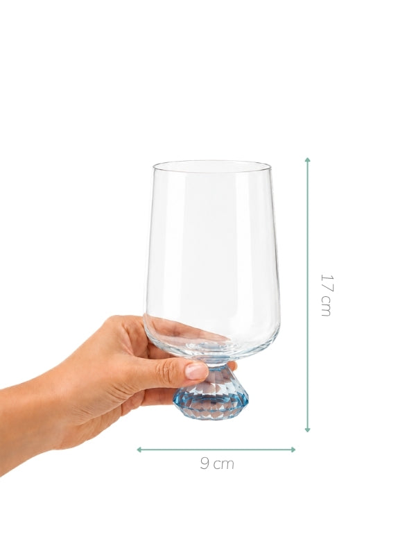 COPO EM VIDRO DIAMOND AZUL 290ML