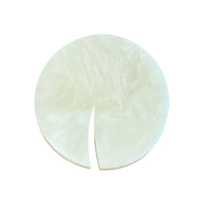 Descanso de talher disco em acrílico branco, 8cm, Lolahome