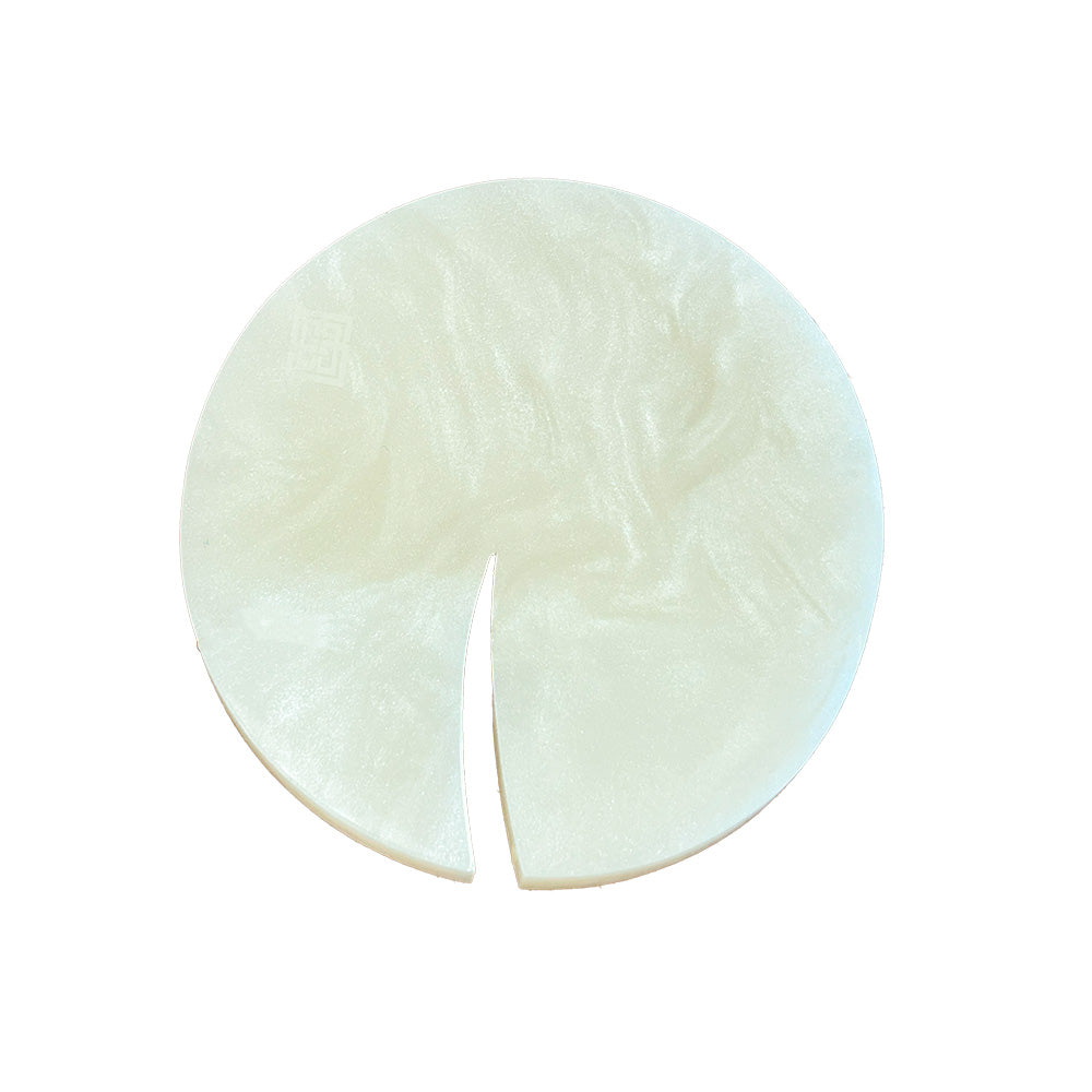 Descanso de talher disco em acrílico branco, 8cm, Lolahome