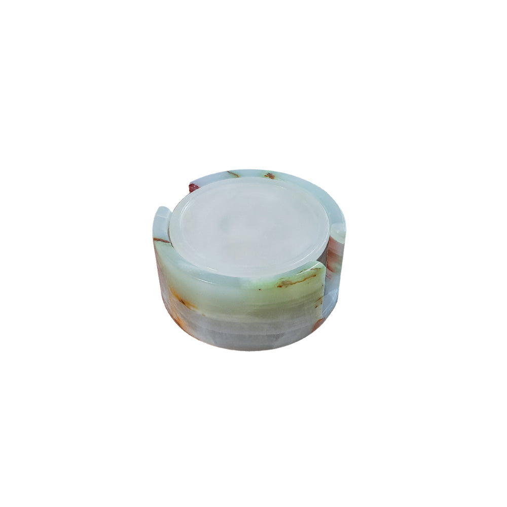 Kit 6 Porta Copos Onix Marfim com Suporte – vista do conjunto | Lolahome