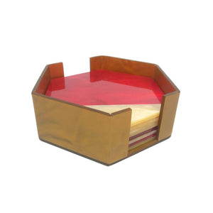 Porta Copo de Acrílico Fiesta Vermelho e Bege