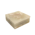 Kit 4 Porta Copos Onix Quadrado Marfim 10cm – vista do conjunto | Lolahome