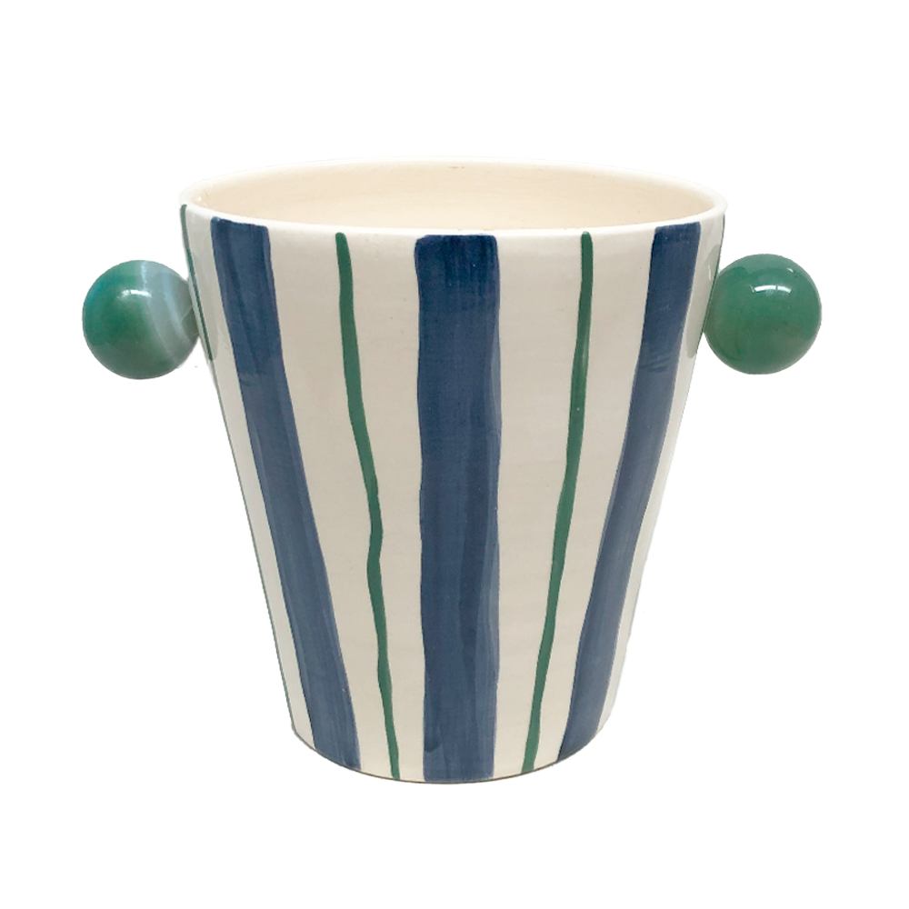 BALDE DE GELO CERÂMICA ARTESANAL AGATA AZUL
