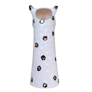 VASO CERÂMICA ARTESANAL COM OURO LEOPARDO G 22CM