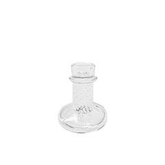 Castiçal de vidro clean transparente 8x10 cm - decoração minimalista | Lolahome