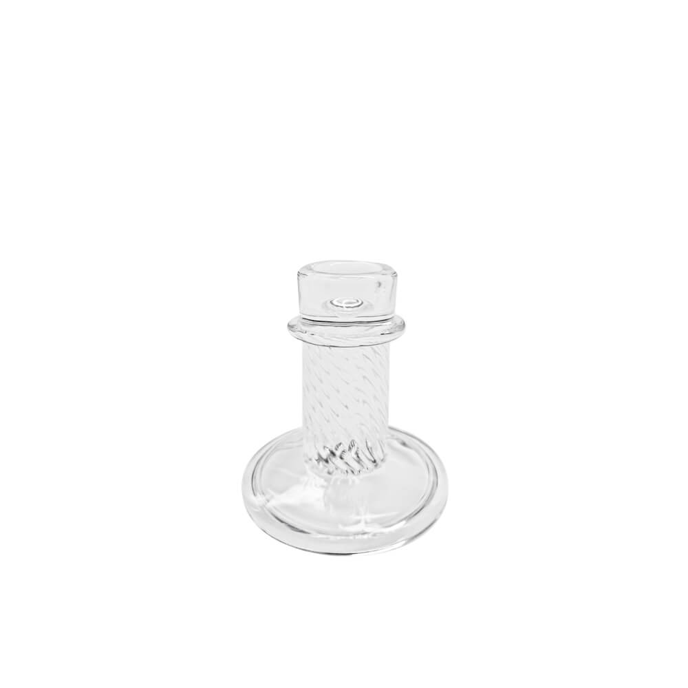 Castiçal de vidro clean transparente 8x10 cm - decoração minimalista | Lolahome