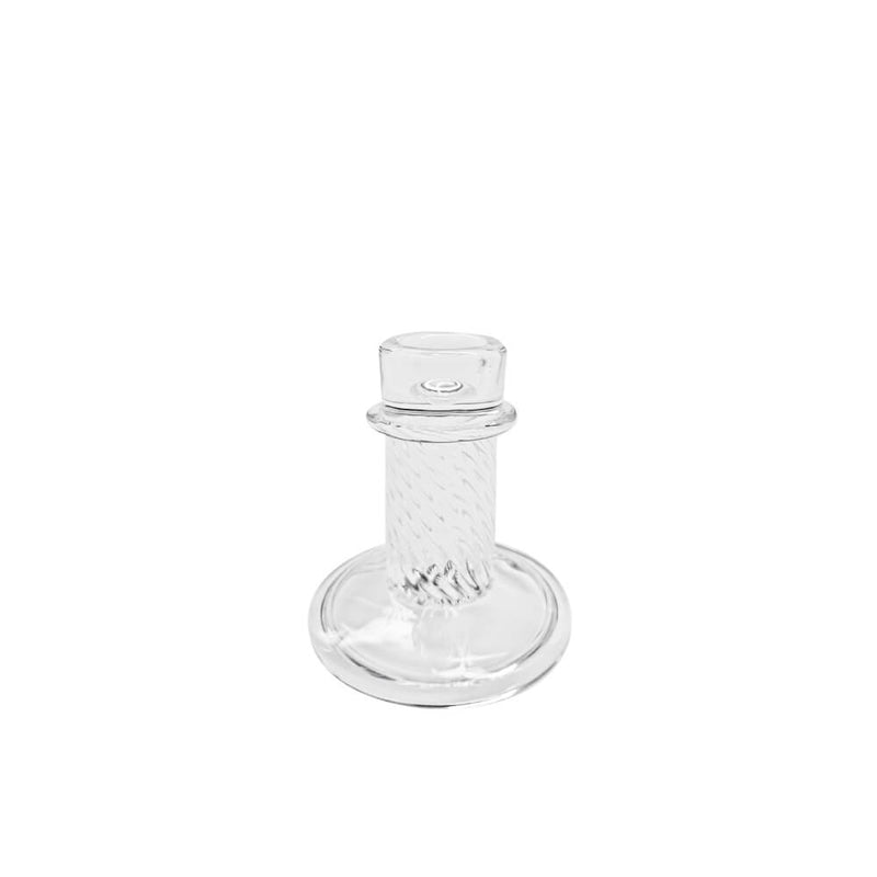 Castiçal de vidro clean transparente 8x10 cm - decoração minimalista | Lolahome