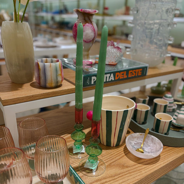 CASTIÇAL DE VIDRO MANGUEIRA