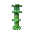 CASTIÇAL CERÂMICA ARTESANAL BABADO VERDE 20CM
