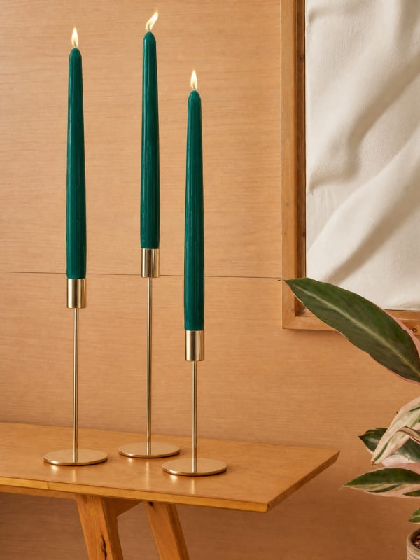 SET CASTIÇAIS GOLDEN BASIC 3 PEÇAS