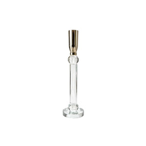 CASTIÇAL EM VIDRO GLOW LINE G 23CM
