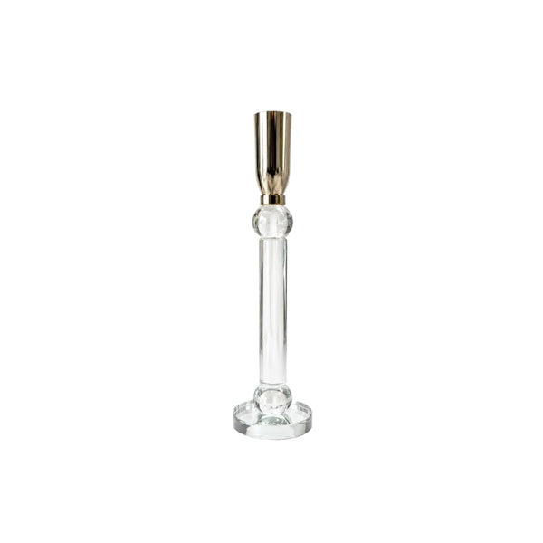 CASTIÇAL EM VIDRO GLOW LINE G 23CM