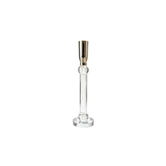 CASTIÇAL EM VIDRO GLOW LINE M 26CM