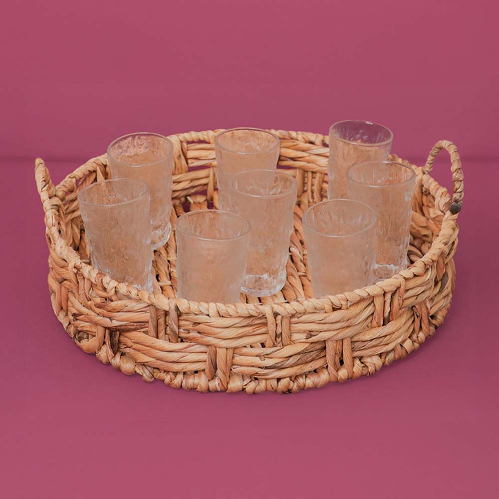 BANDEJA RENDONDA DE FIBRA NATURAL ENTRELACE 45CM