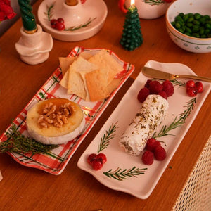 BANDEJA CERÂMICA ARTESANAL AZEVINHO 28X12CM