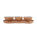 Set aperitivo cerâmica terracota – bandeja e 3 bowls