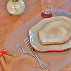 Prato raso orgânico cerâmica terracota 31x24 cm