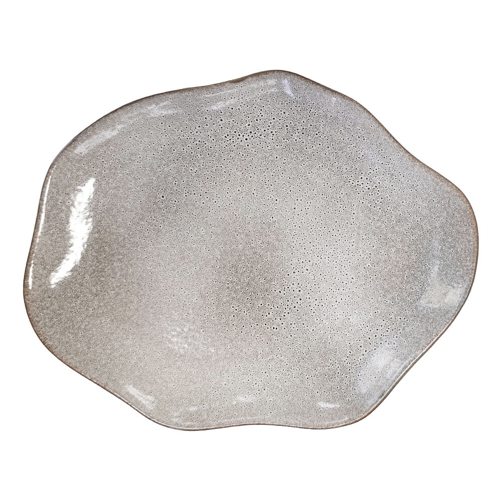 Prato raso orgânico de cerâmica terracota – vista superior