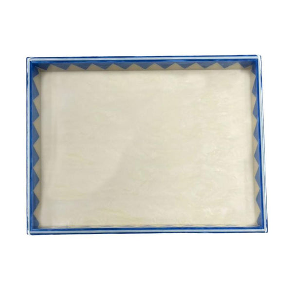 BANDEJA MOSAICO SOLARIS MARFIM E AZUL 33x23