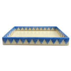 BANDEJA MOSAICO SOLARIS MARFIM E AZUL 33X23CM