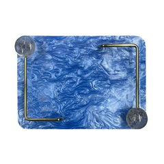 BANDEJA RETANGULAR CRISTAL AZUL 33X23CM