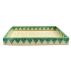 BANDEJA MOSAICO SOLARIS MARFIM E VERDE 33X23CM