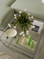 BANDEJA MOSAICO SOLARIS MARFIM E VERDE 33X23CM