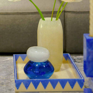 BANDEJA MOSAICO SOLARIS MARFIM E AZUL 33x23