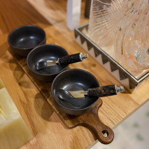 SET 2 ESPÁTULAS PARA APERITIVO INOX CABO DE MADEIRA