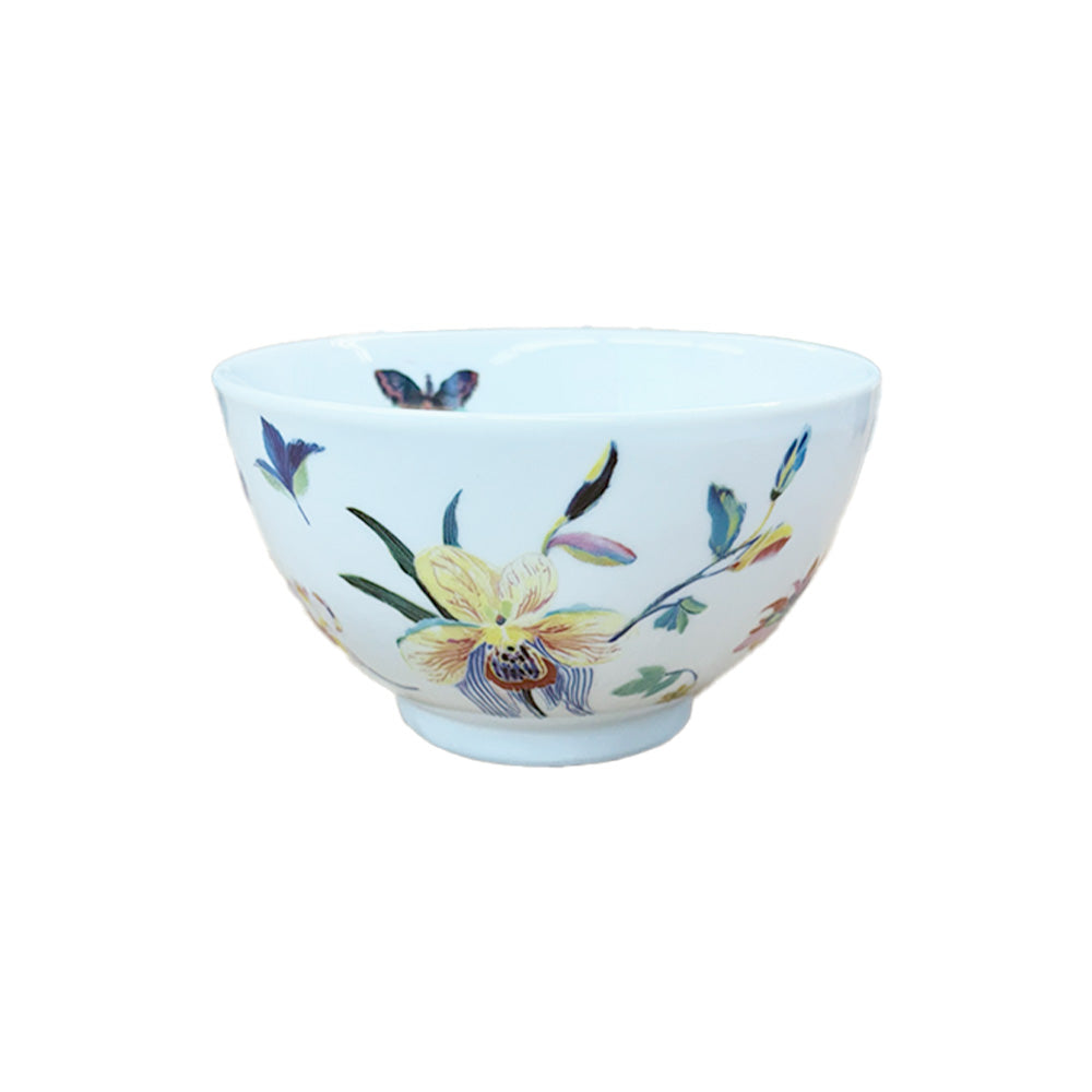 Bowl redondo de porcelana branca com estampa floral delicada da coleção Flowerscape