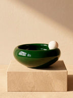 Bowl artesanal em Cristal Murano verde escuro, 15x7cm, desenvolvido no Brasil pela Lolahome