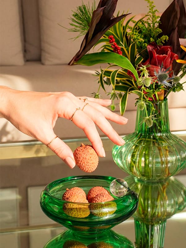 Bowl artesanal em Cristal Murano verde claro, 15x7cm, desenvolvido no Brasil pela Lolahome