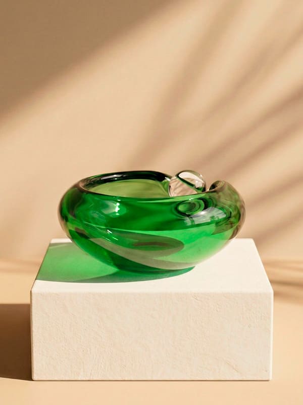 Bowl artesanal em Cristal Murano verde claro, 15x7cm, desenvolvido no Brasil pela Lolahome