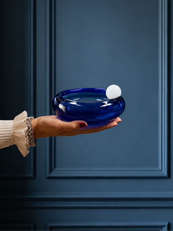 BOWL DE MURANO BUBBLE AZUL COBALTO 15X7CM