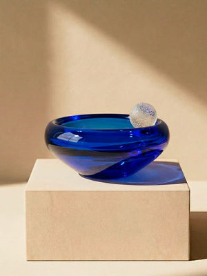 Bowl artesanal em Cristal Murano verde escuro, 15x7cm, desenvolvido no Brasil pela Lolahome