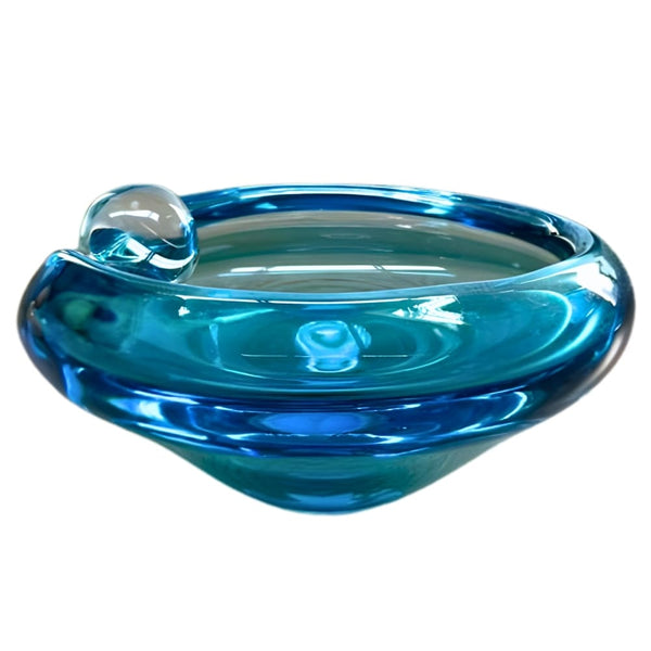 Bowl artesanal em Cristal Murano azul claro, 15x7cm, desenvolvido no Brasil pela Lolahome