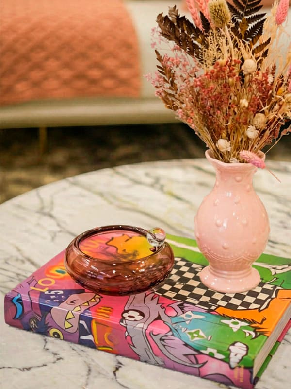 Bowl artesanal em Cristal Murano rosa, 15x7cm, desenvolvido no Brasil pela Lolahome