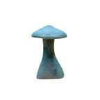 Escultura de cogumelo artesanal em pedra sabão natural, 13cm de altura, cor cinza, peça única para decoração de interiores – Lolahome