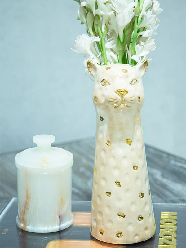 Pote decorativo de ônix natural 8x15cm – Lolahome