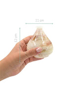 Bomboniere de ônix formato gota 12cm em ângulo mostrando os veios naturais da pedra – Lolahome