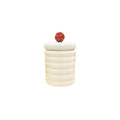 Pote de cerâmica artesanal com ágata natural 15 cm – vista frontal – Lolahome