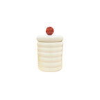 Pote de cerâmica artesanal com ágata natural 15 cm – vista frontal – Lolahome