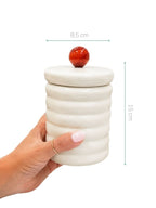 POTE CERÂMICA ARTESANAL COM ÁGATA NATURAL 15CM