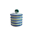 Pote de cerâmica artesanal com ágata azul 10cm – Lolahome